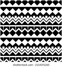 Seamless ethnic pattern.Abstract Geometric Pattern generative computational art illustration.Black and 
white pattern for wallpapers and backgrounds. 