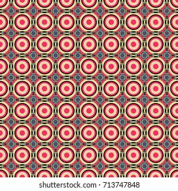 Seamless ethnic patterns for border in blue, beige and pink colors. Vector repeated oriental motif for fabric or paper design.