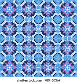 Seamless ethnic patterns for border in neutral, gray and blue colors. Vector repeated oriental motif for fabric or paper design.