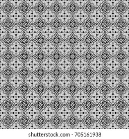 Seamless ethnic patterns for border in white and black colors. Vector repeated oriental motif for fabric or paper design.