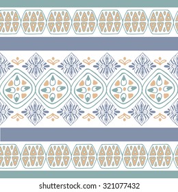 Seamless ethnic patterns. Set of geometric elements of tribal art and decor of the Aztecs, drawn by hand. Vector illustration to complement your exclusive design.