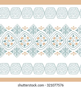 Seamless ethnic patterns. Set of geometric elements of tribal art and decor of the Aztecs, drawn by hand. Vector illustration to complement your exclusive design.