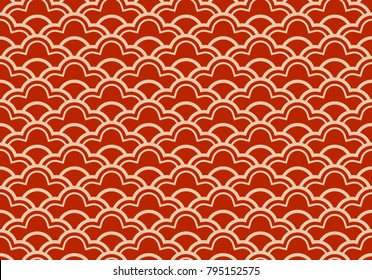 Seamless ethnic seigaiha geometric pattern. Vector ornament. Japanese pattern