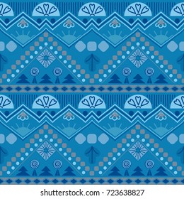 Seamless ethnic striped fashion pattern. Hand drawn abstract geometric texture. 