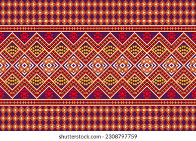Seamless ethnic striped pattern, border set vector geometric design zigzag weaving folk art diagonal repeating design for textile print rugs