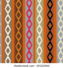 Seamless ethnic texture with geometric design elements