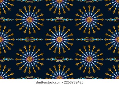 Seamless ethnic traditional pattern, embroidery motif Indian, floral pattern classic beautiful background. Modern fabric design textile swatch, ladies dress, man shirt all over print business.