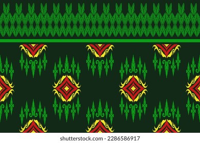 Seamless ethnic traditional pattern, paisley style, Hand crafted drawing pattern, Embroidery Navajo Indian style, ikat embroidery vector, Design for printing business.