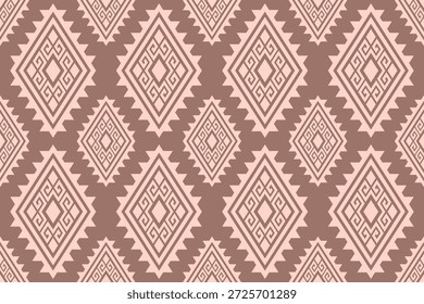 Padrão de fronteira étnica tribal sem costura em rosa vibrante e creme para o design têxtil tradicional, vestuário moderno e decoração de casa decorativa Fundo