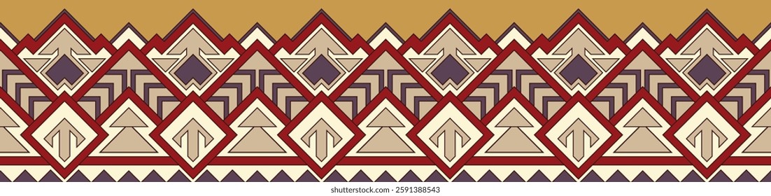 Seamless ethnic tribal geometric pattern for fabric and carpet designs.