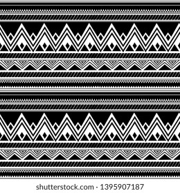 Seamless ethnic and tribal pattern. Handmade. hand drawn stripes. Black-and-white print for your textiles.