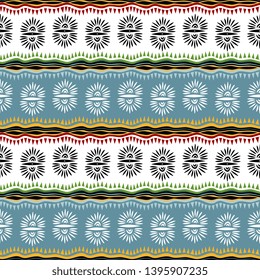 Seamless ethnic and tribal pattern. Handmade. Horizontal stripes. trendy design print for your textiles.