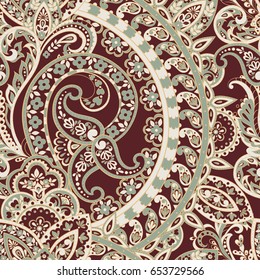 Seamless ethnic vintage background. Vector background for textile design