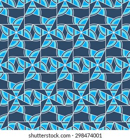 Seamless ethnic vintage pattern in monoline stile. Vector textured background.