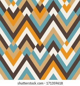 Seamless ethnic zigzag pattern background