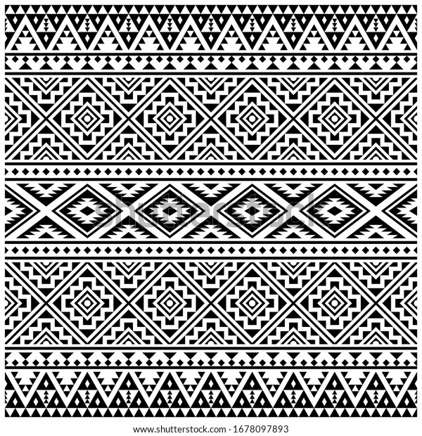 Seamless Etnic Pattern Background Design Black Stock Vector (Royalty ...