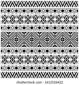 Seamless Etnic Pattern in black and white color. traditional motifs pattern design vector