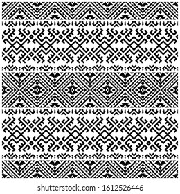 Seamless Etnic Pattern in black and white color. traditional motifs pattern design vector