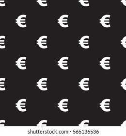 Seamless Euro currency pattern on black background