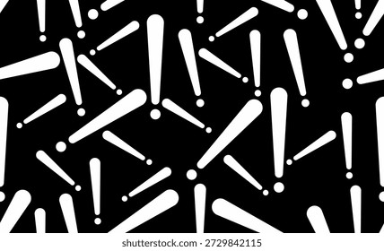Nahtloses Ausrufezeichen oder Ausrufezeichen. Abstrakter grafischer Hintergrund für Warnung, Warnung, Betonung, Tapete, Stoff, Design, Poster, Banner und moderne visuelle Kommunikation, Dekoration.
