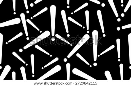 Seamless exclamation mark or exclamation point pattern.Abstract graphic background for warning, alert, emphasis,wallpaper,fabric,design, posters, banners, and modern visual communication, decoration.