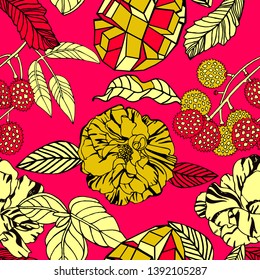 Seamless exotic floral pattern design