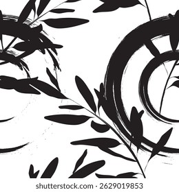 Folhas exóticas sem emenda, como impressão de tecido. Terno para design de pacote, papel de parede, impressão de moda, papel de parede de habitação, arty-crafty. 