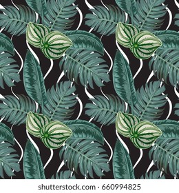 Seamless Exotic Leaves Pattern