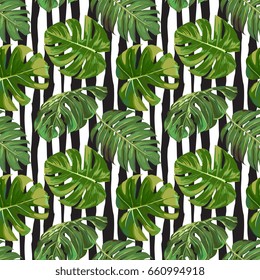 Seamless Exotic Leaves Pattern