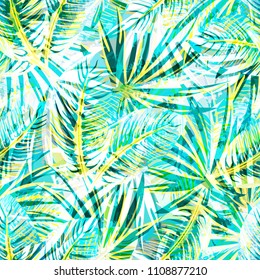 Seamless exotic pattern with abstract tropical plants. Vector modern design for paper, wallpaper, fabric, cover.