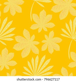 Seamless Exotic Pattern With Big Palm Leaves On White Background. Hand Drawn Rainforest Texture In Zentangle Style. Ornate Seamless Background for Print, Interior, Wallpaper, Swimwear. Vector.