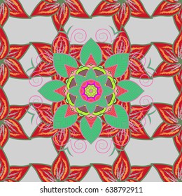 Seamless exotic pattern with many blue tropical flowers. Blooming jungle. Motley vector illustration.