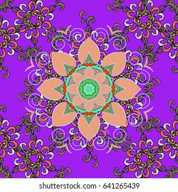 Seamless exotic pattern with many blue tropical flowers. Blooming jungle. Motley vector illustration.