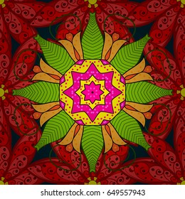 Seamless exotic pattern with many blue tropical flowers. Blooming jungle. Motley vector illustration.