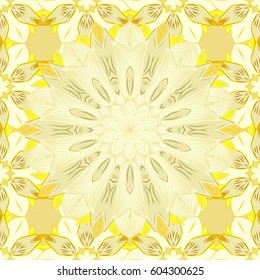 Seamless exotic pattern with many tropical flowers. Blooming jungle. Motley vector illustration.