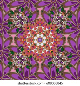 Seamless exotic pattern with many tropical flowers. Blooming jungle. Motley vector illustration.