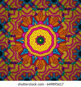 Seamless exotic pattern with many tropical flowers. Blooming jungle. 