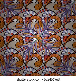 Seamless exotic pattern with many tropical flowers. Blooming jungle. Motley vector illustration.