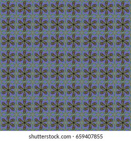 Seamless exotic pattern with many tropical flowers. Blooming jungle. Motley vector illustration.