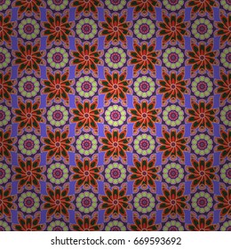 Seamless exotic pattern with many tropical flowers. Blooming jungle. Motley vector illustration.