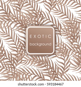 Seamless exotic pattern with palm leaves . Vector hand draw illustration.