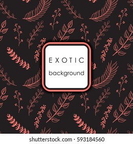 Seamless exotic pattern with palm leaves . Vector hand draw illustration.