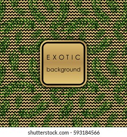 Seamless exotic pattern with palm leaves . Vector hand draw illustration.