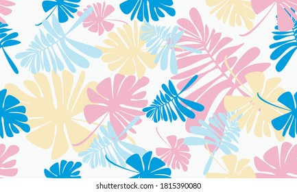 Seamless exotic pattern with tropical leaves for background,wallpapaer and printing.