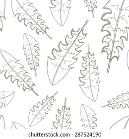 Seamless exotic pattern with tropical leaves on a white background. Vector illustration.