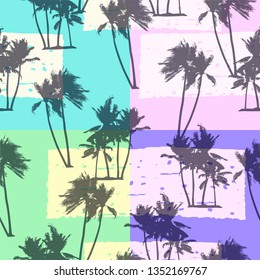 Seamless exotic pattern with tropical plants. Vector hand draw background.