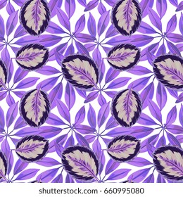 Seamless Exotic purple Leaves Pattern