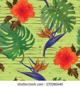 Seamless exotic style pattern. Hand drawn vector.