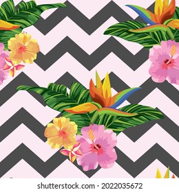 seamless exotic summer pattern vector