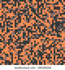 Seamless extreme orange pixel camo texture vector